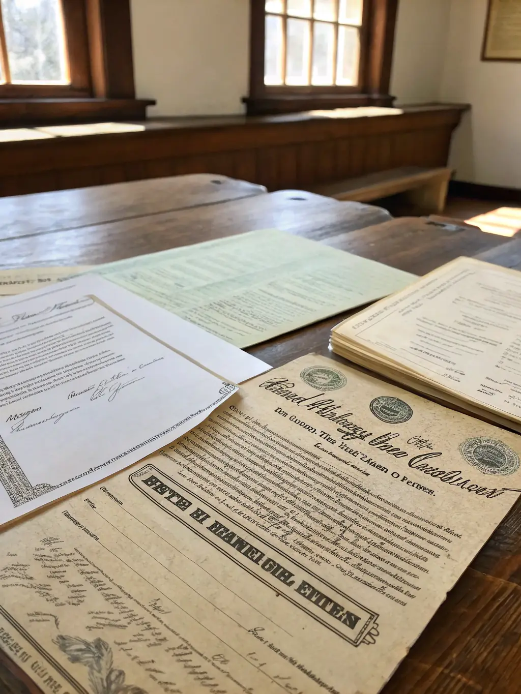 A detailed image of historical documents and photographs from Adair County's archives, including letters, maps, and family records, carefully preserved in acid-free folders and boxes.